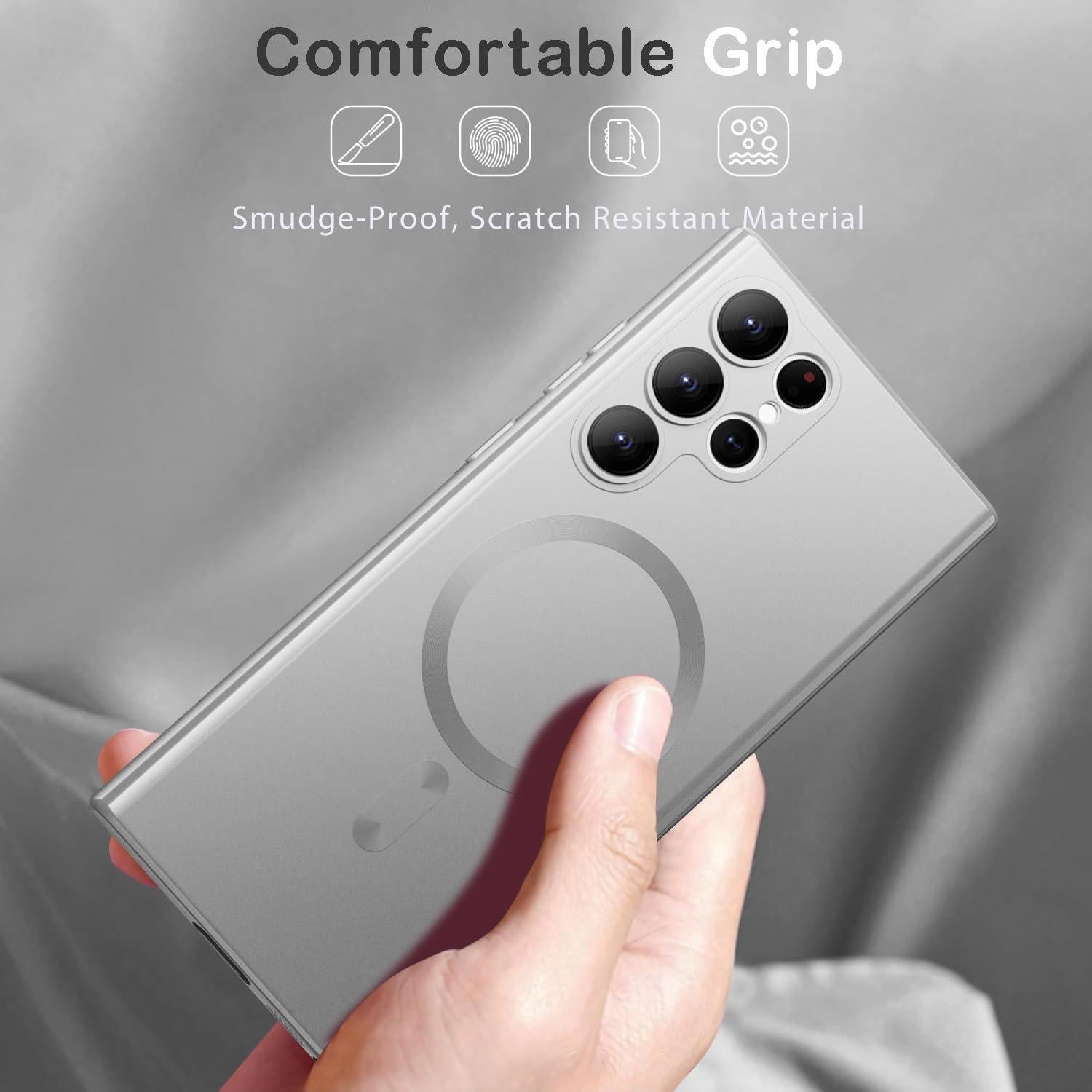 Funda Magnética para Samsung Galaxy S22 Ultra Plata Antichoque