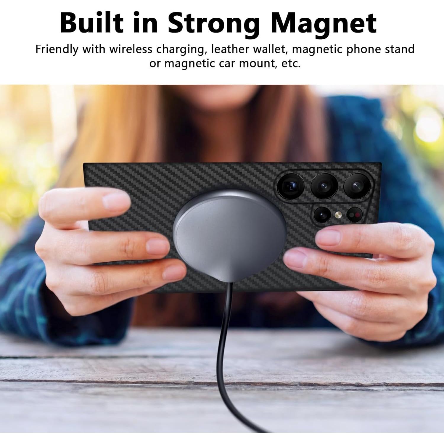 Funda Slim Kaisenkec para Samsung Galaxy S24 Ultra 6.8" Carbono