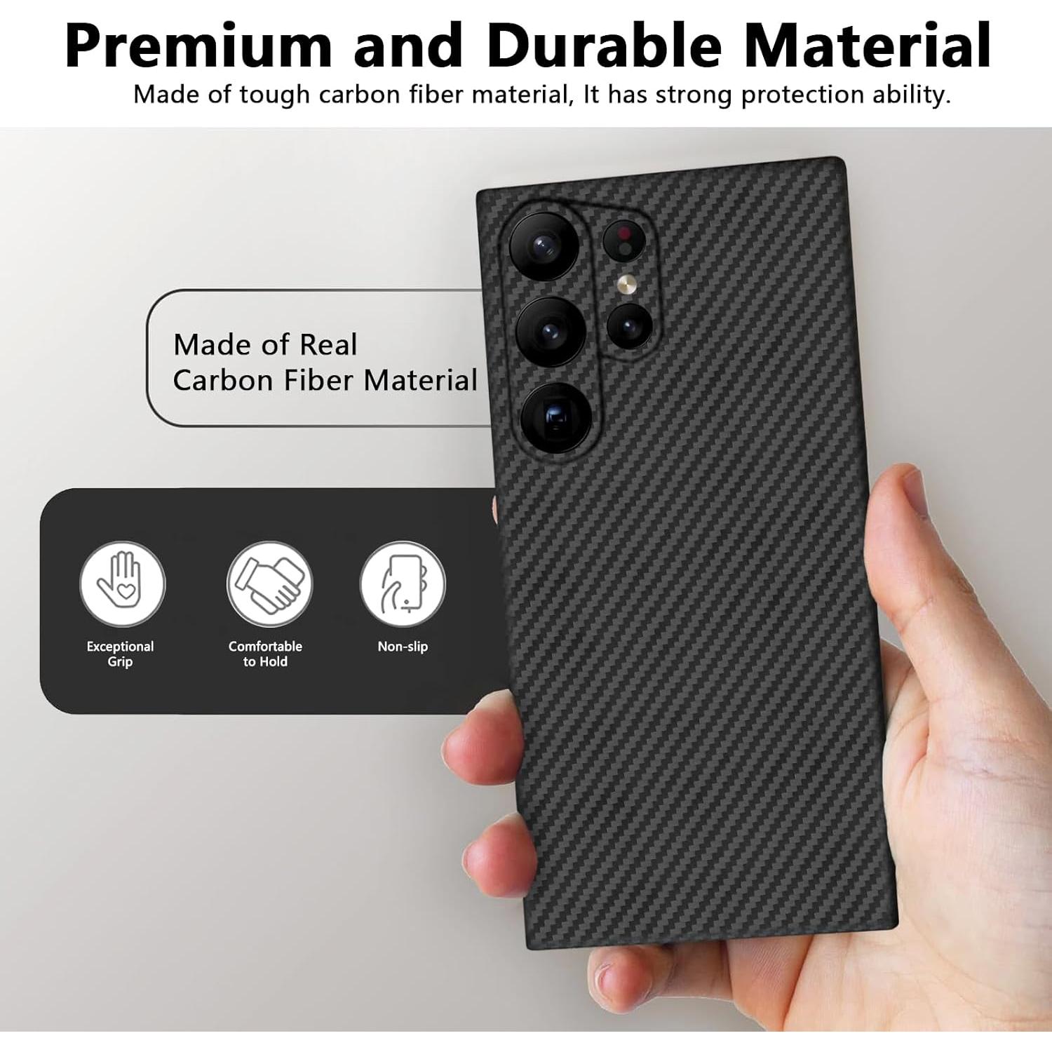 Funda Slim Kaisenkec para Samsung Galaxy S24 Ultra 6.8" Carbono