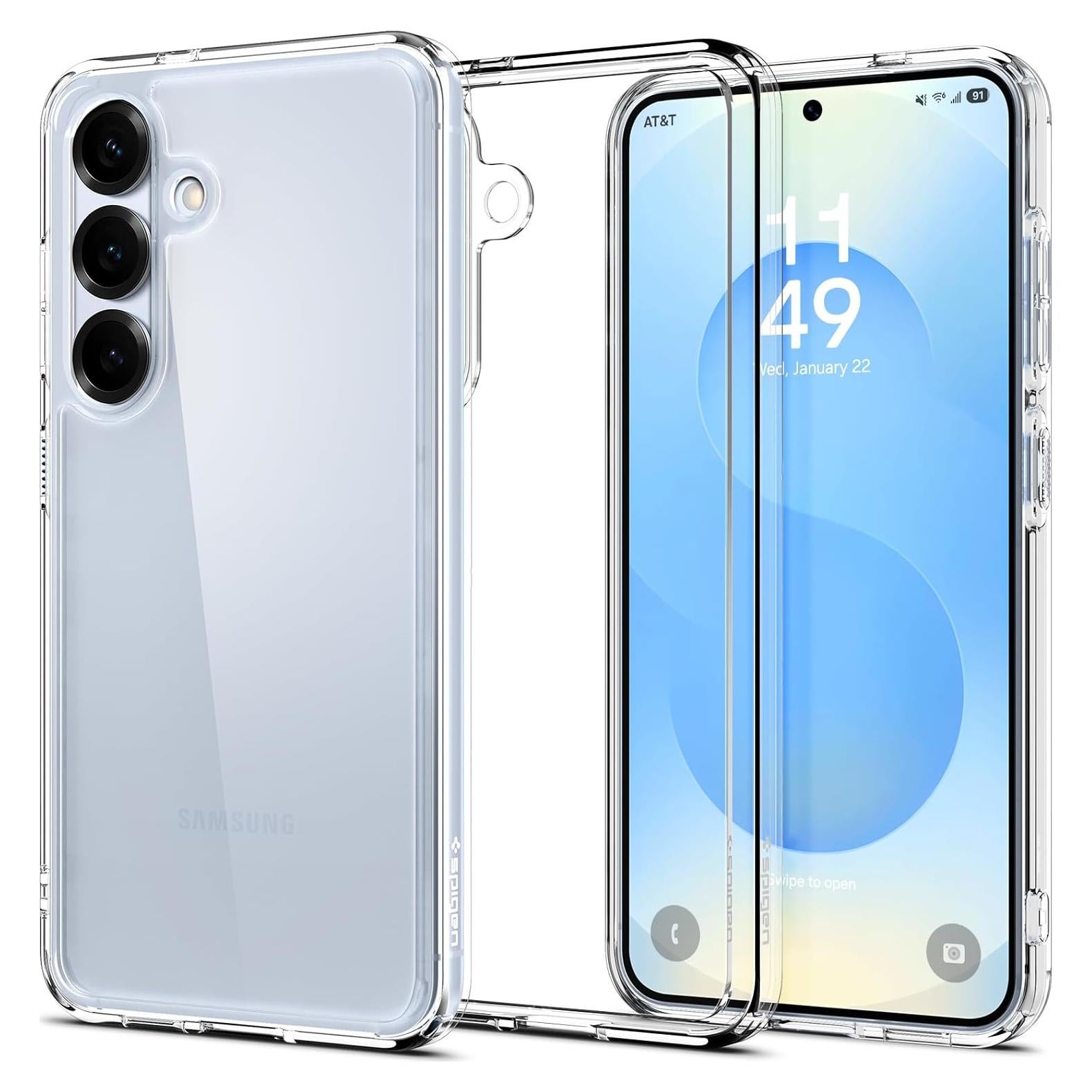 Funda Ultra Híbrida Spigen para Galaxy S25 - Transparente, Grado Militar