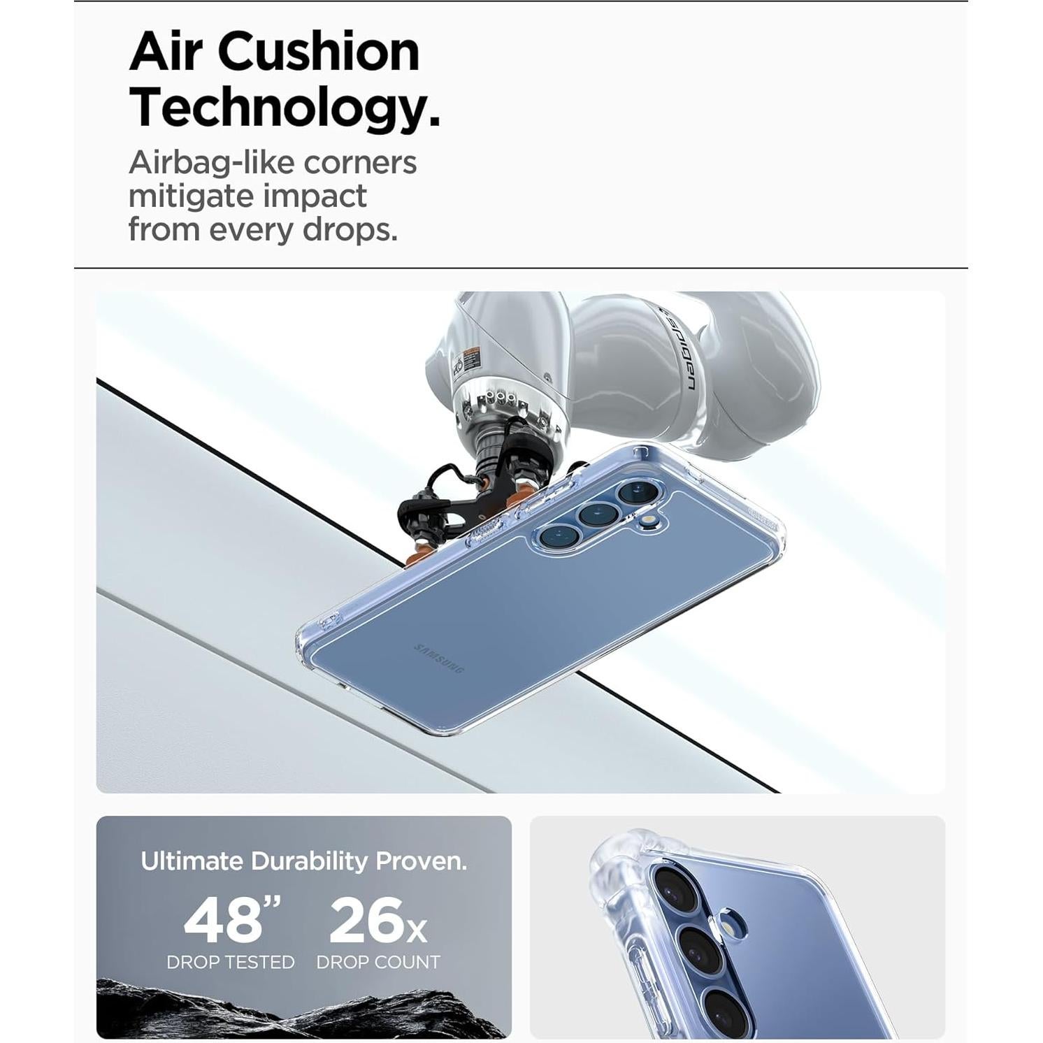 Funda Ultra Híbrida Spigen para Galaxy S25 - Transparente, Grado Militar