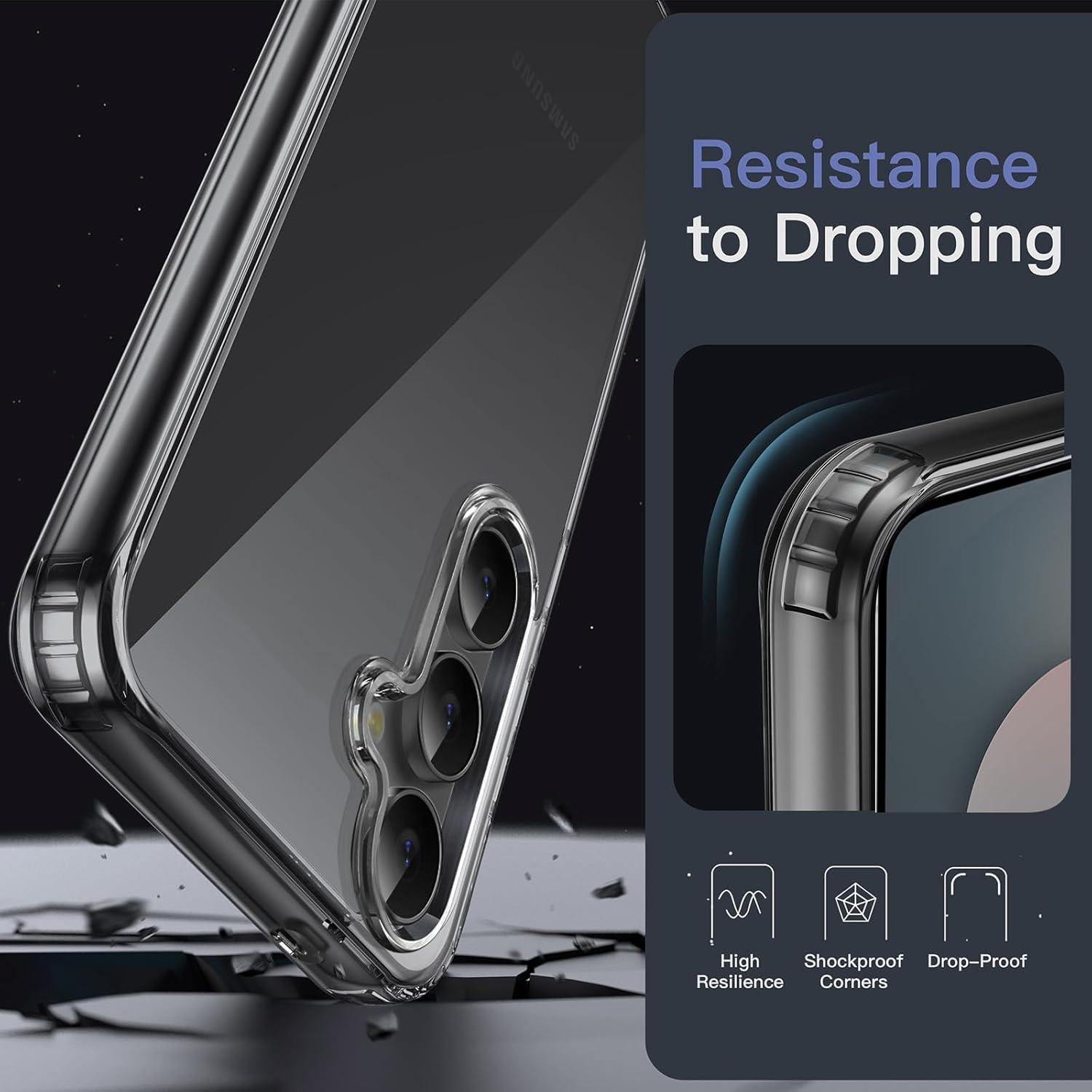 Funda JETech para Samsung Galaxy S25 FE Antigolpes Negra