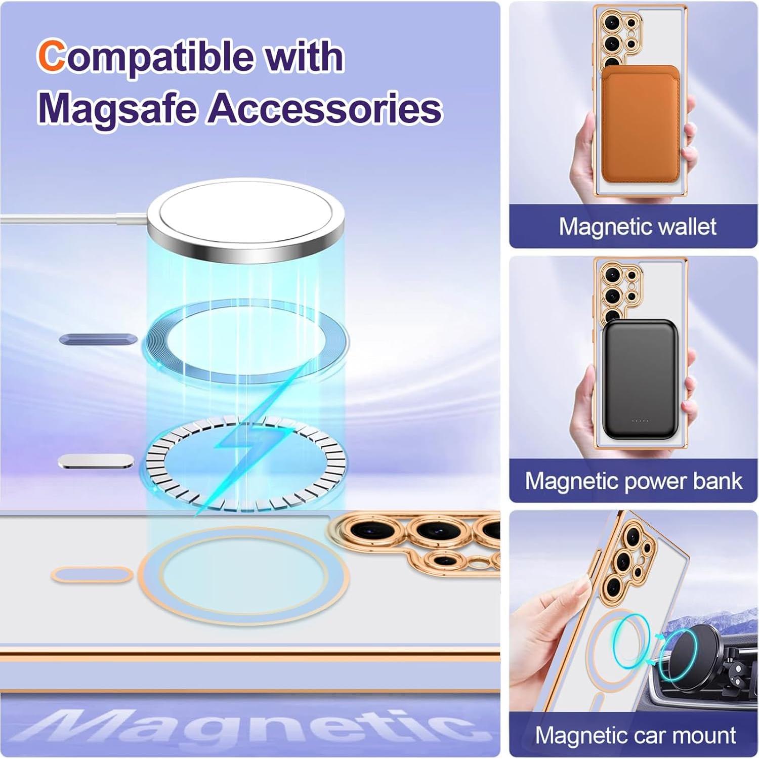 Funda Magnética LCHULLE para Samsung Galaxy S24 Ultra - Lavanda