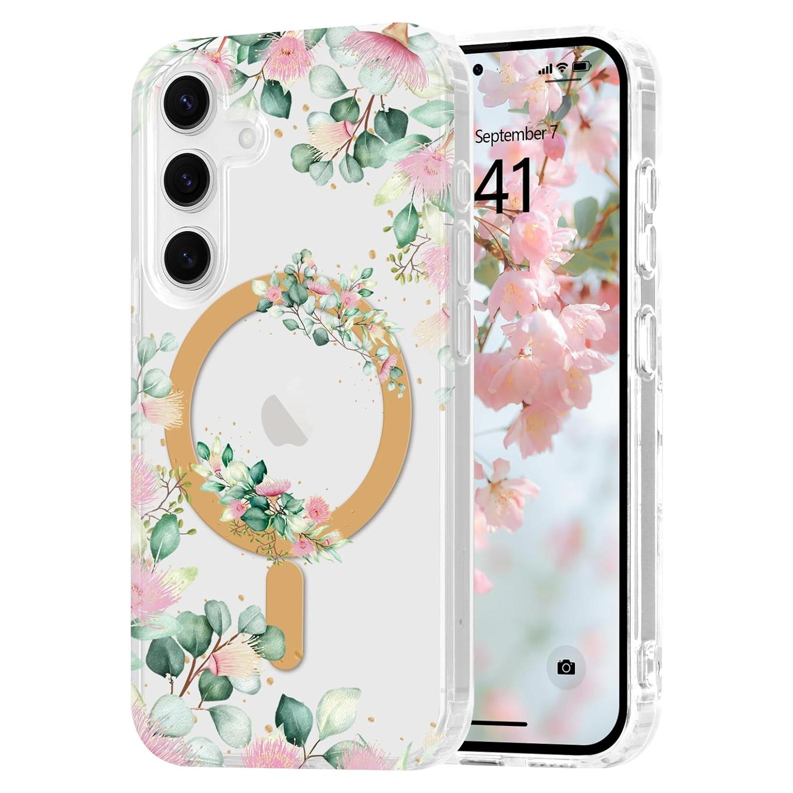 Funda Magnética Rosa para Samsung Galaxy A16/A16 5G Floral