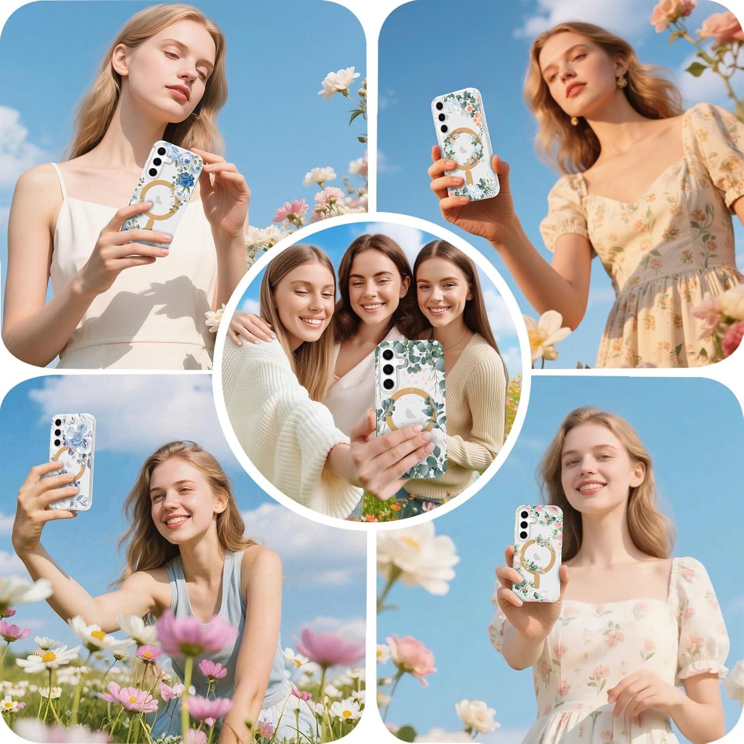 Funda Magnética Rosa para Samsung Galaxy A16/A16 5G Floral