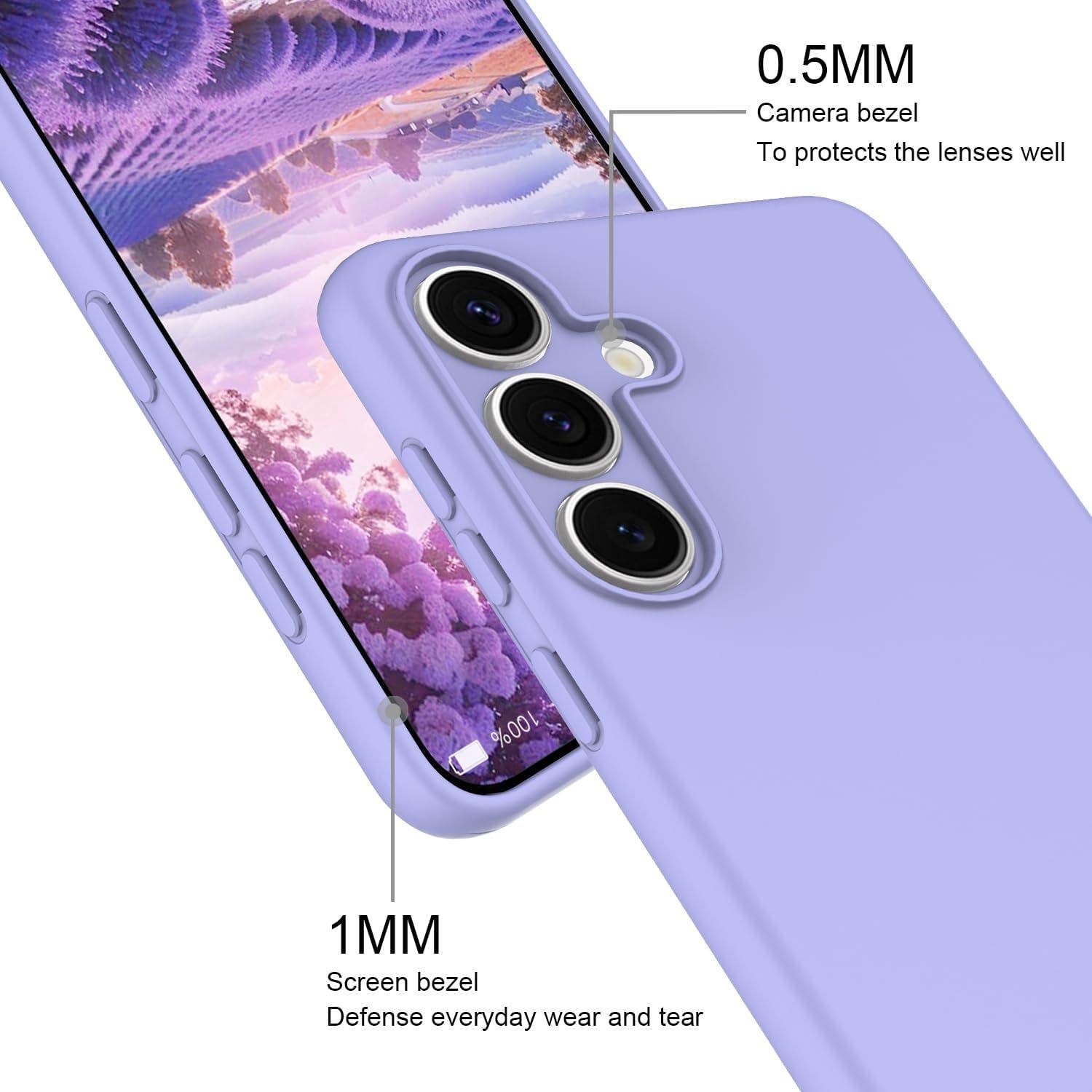 Funda de silicona Taneny para Samsung Galaxy S25 FE - Púrpura