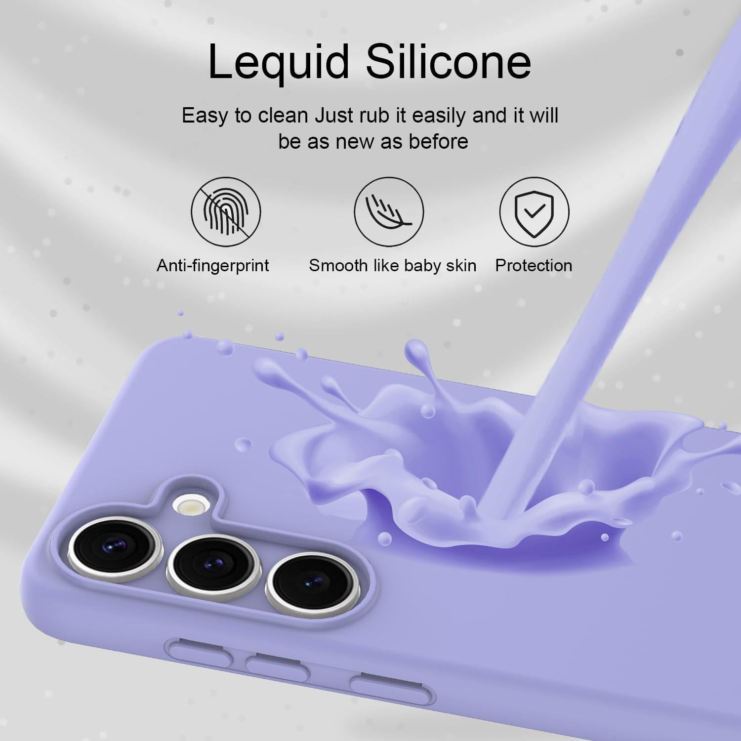 Funda de silicona Taneny para Samsung Galaxy S25 FE - Púrpura