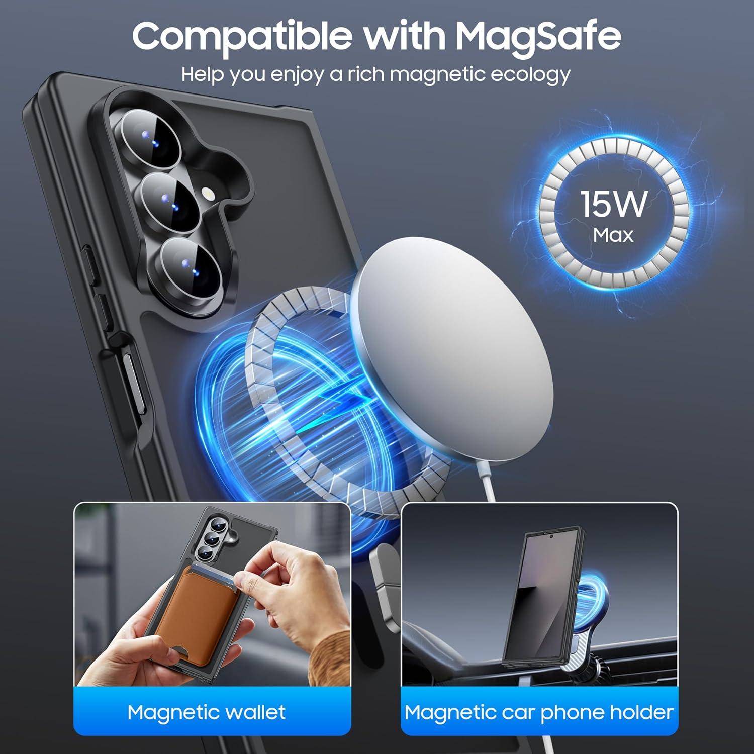 Funda Magnética MAKAVO para Samsung Galaxy Z Fold 7 Negra