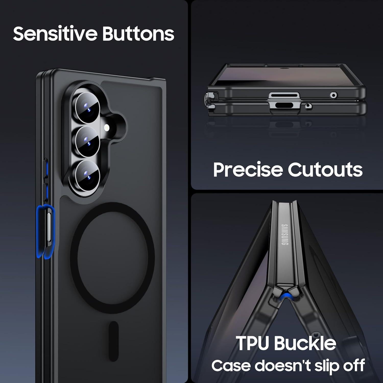 Funda Magnética MAKAVO para Samsung Galaxy Z Fold 7 Negra