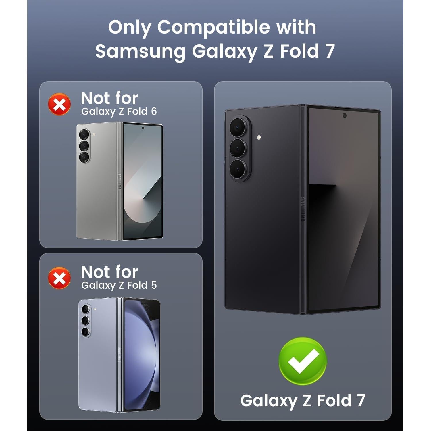 Funda Magnética MAKAVO para Samsung Galaxy Z Fold 7 Negra