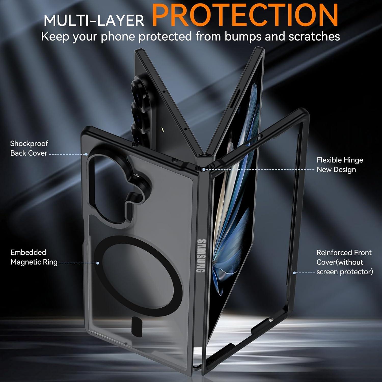 Funda Magnética Hensinple para Samsung Galaxy Z Fold 7 Negra