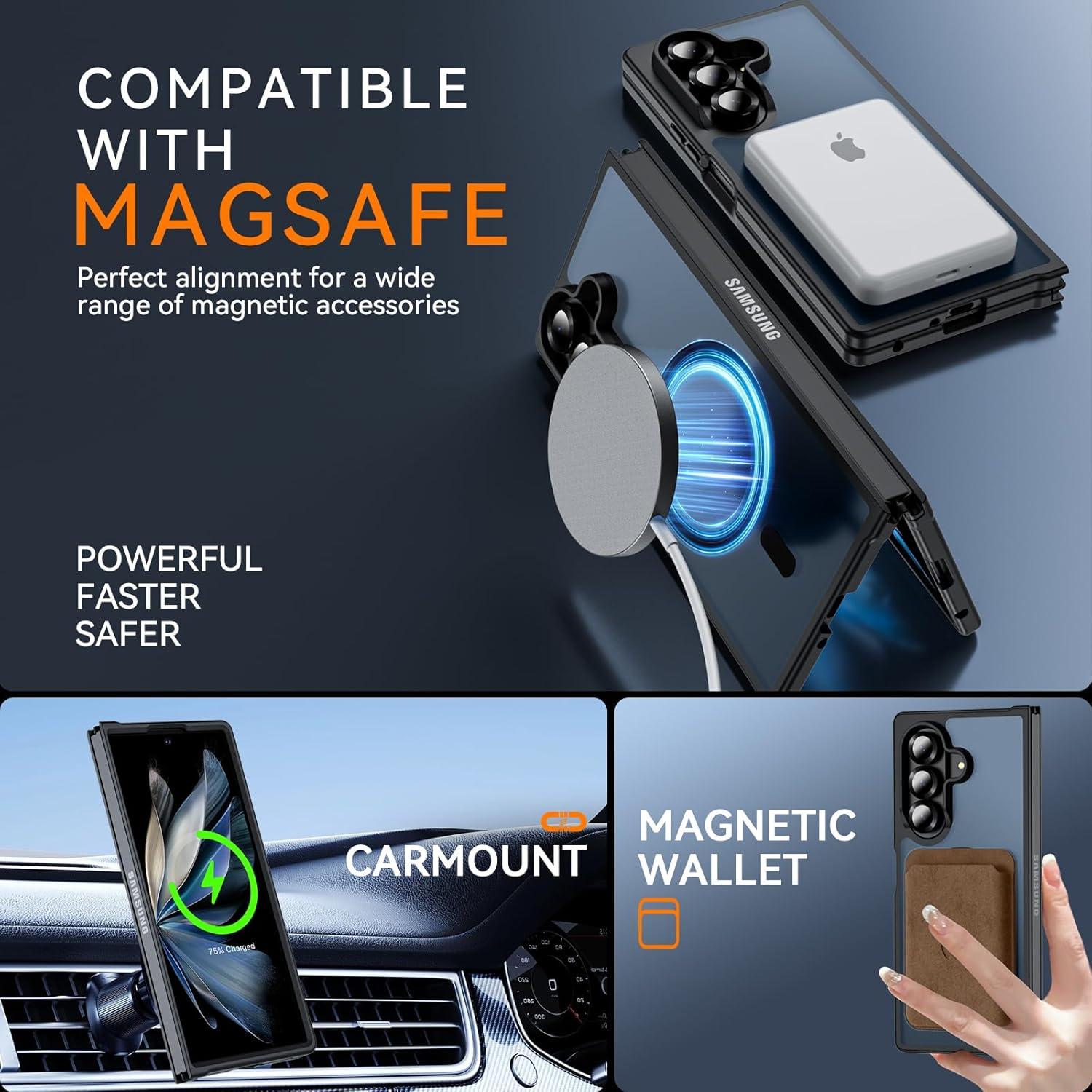 Funda Magnética Hensinple para Samsung Galaxy Z Fold 7 Negra