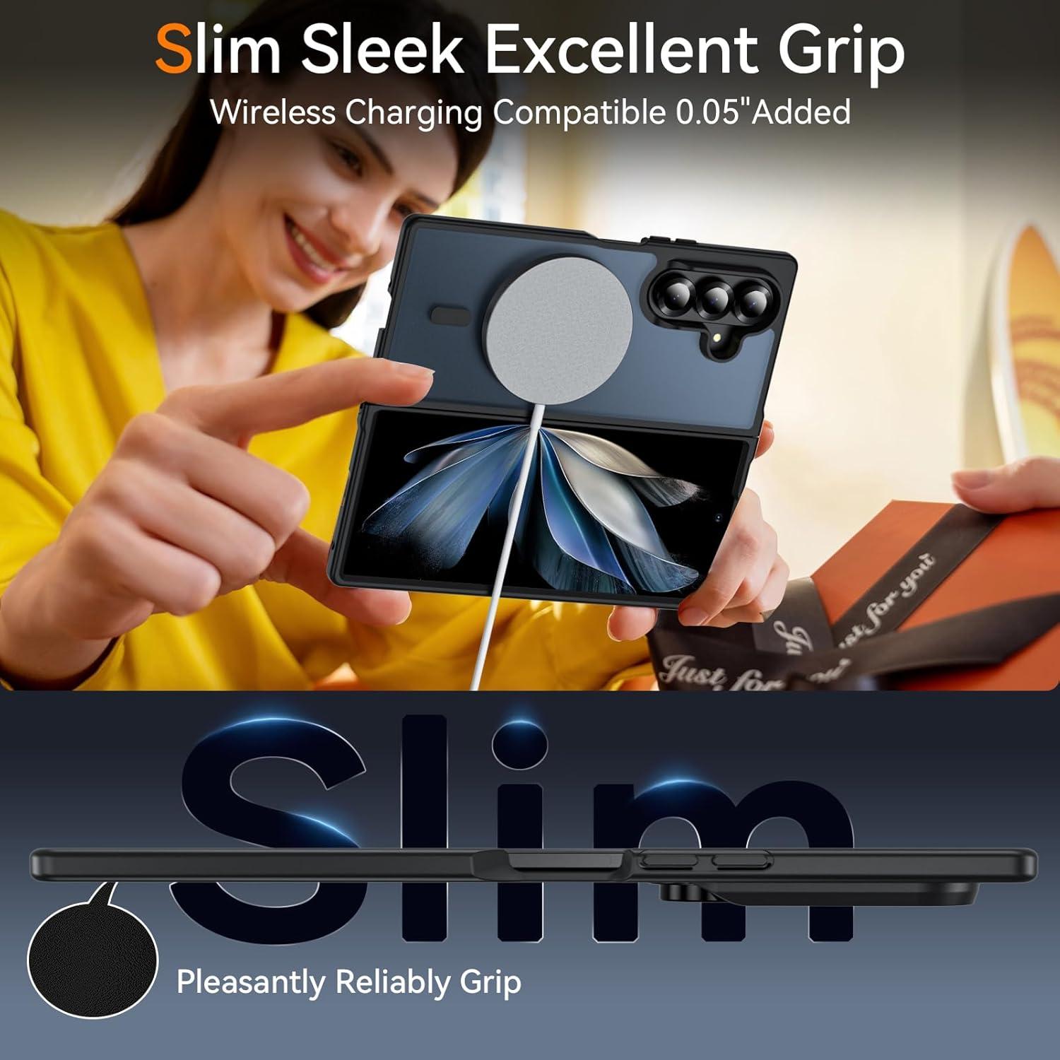 Funda Magnética Hensinple para Samsung Galaxy Z Fold 7 Negra