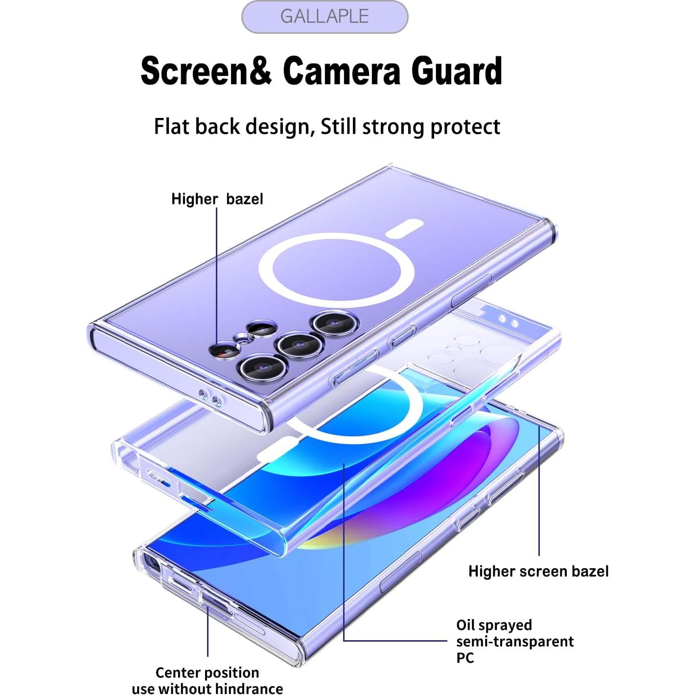 Funda Magnética Transparente GALLAPLE para Samsung S24 Ultra