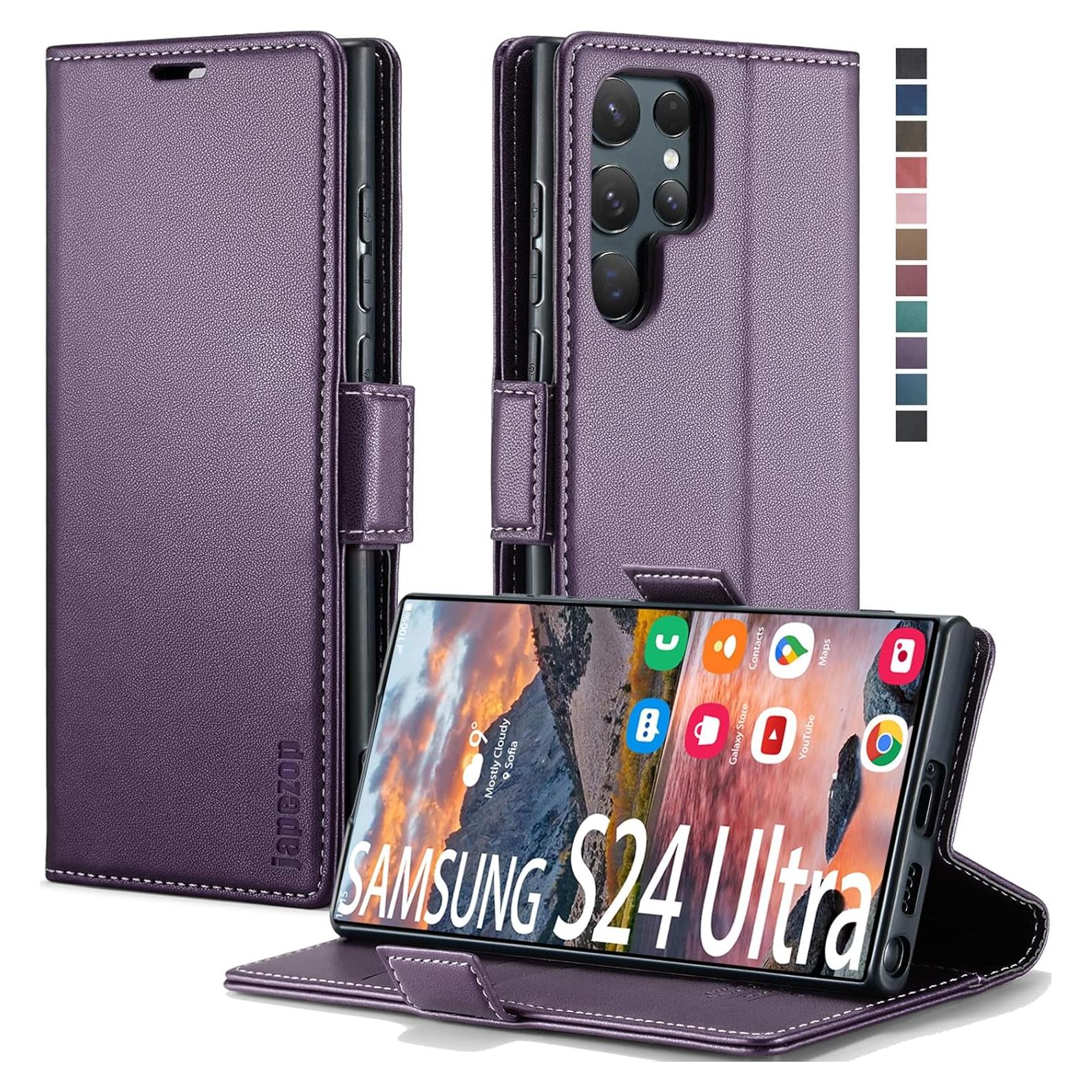 Funda de Cartera Samsung Galaxy S24 Ultra 5G Púrpura con RFID