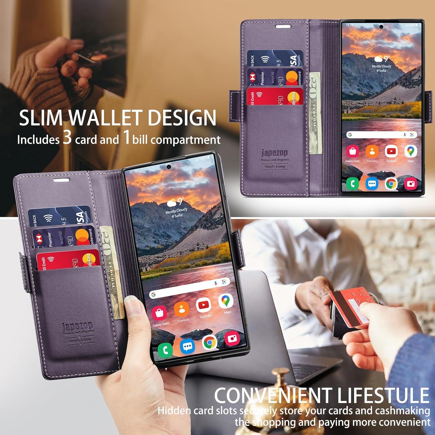 Funda de Cartera Samsung Galaxy S24 Ultra 5G Púrpura con RFID