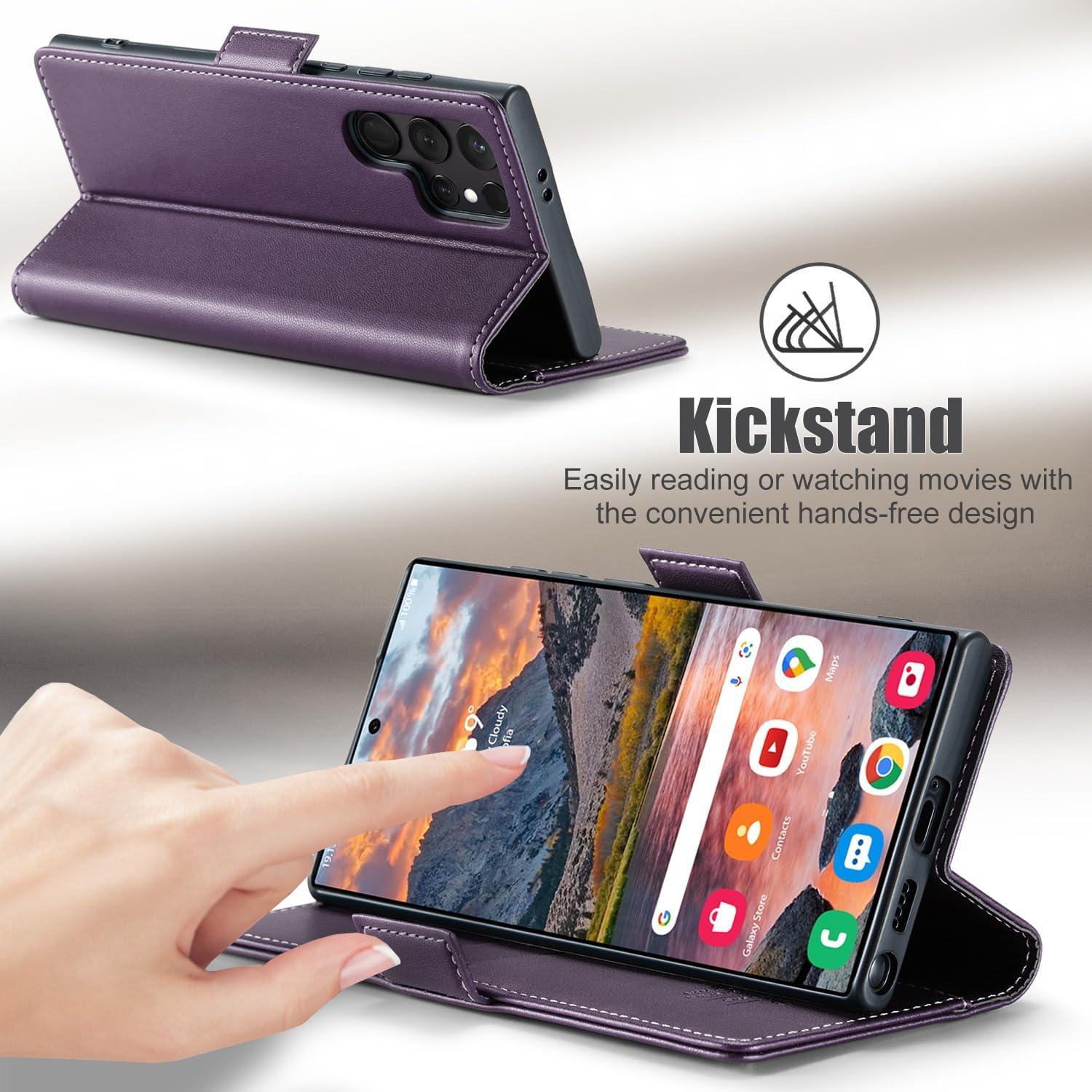 Funda de Cartera Samsung Galaxy S24 Ultra 5G Púrpura con RFID