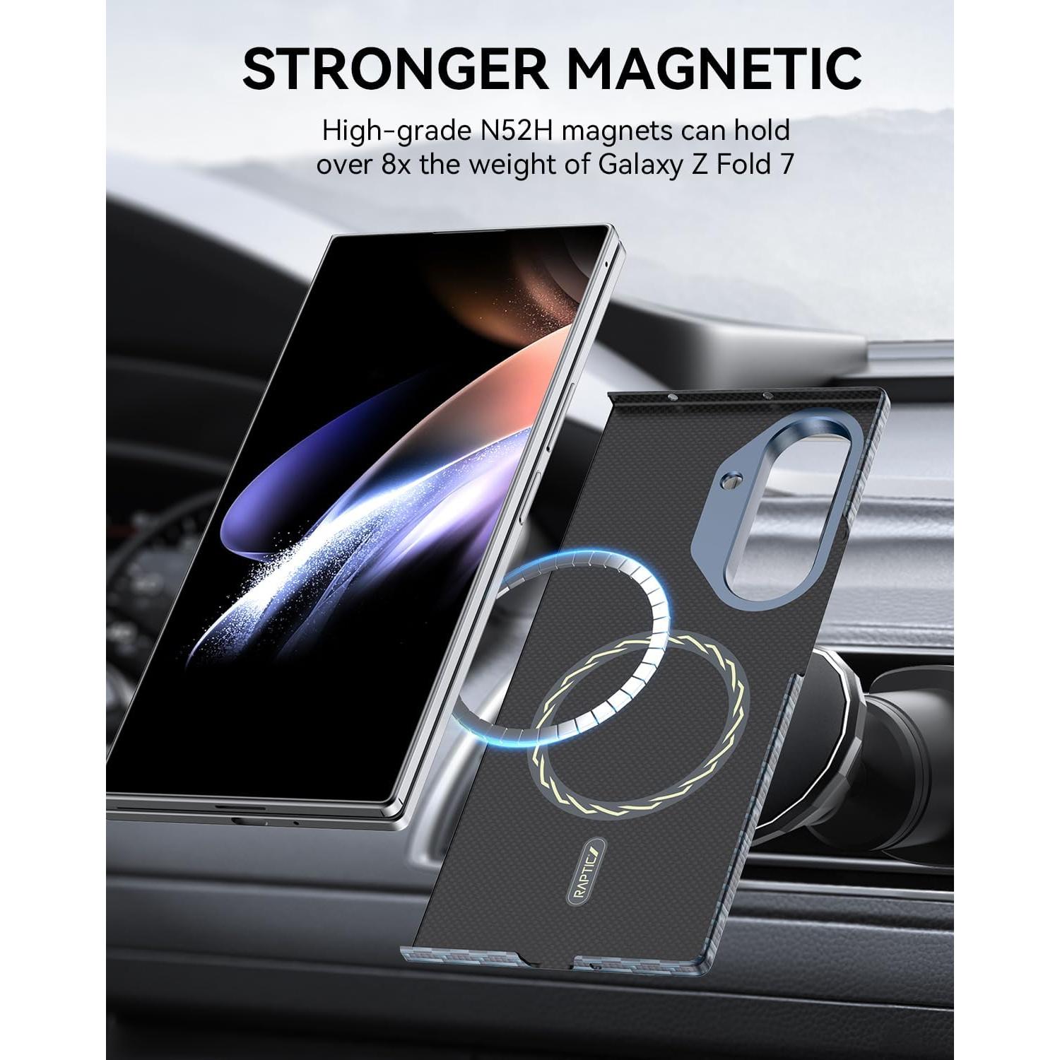 Funda RAPTIC para Samsung Galaxy Z Fold 7, ligera y antideslizante