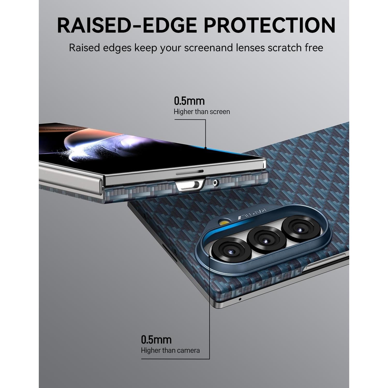 Funda RAPTIC para Samsung Galaxy Z Fold 7, ligera y antideslizante