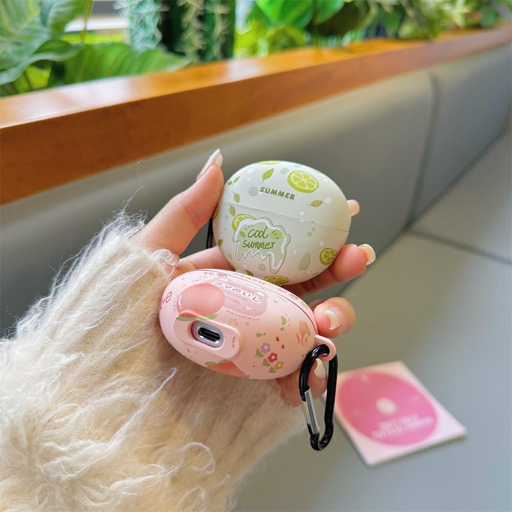 Estuche de Silicona Huawei Freeclip Durazno Kawaii con Gancho