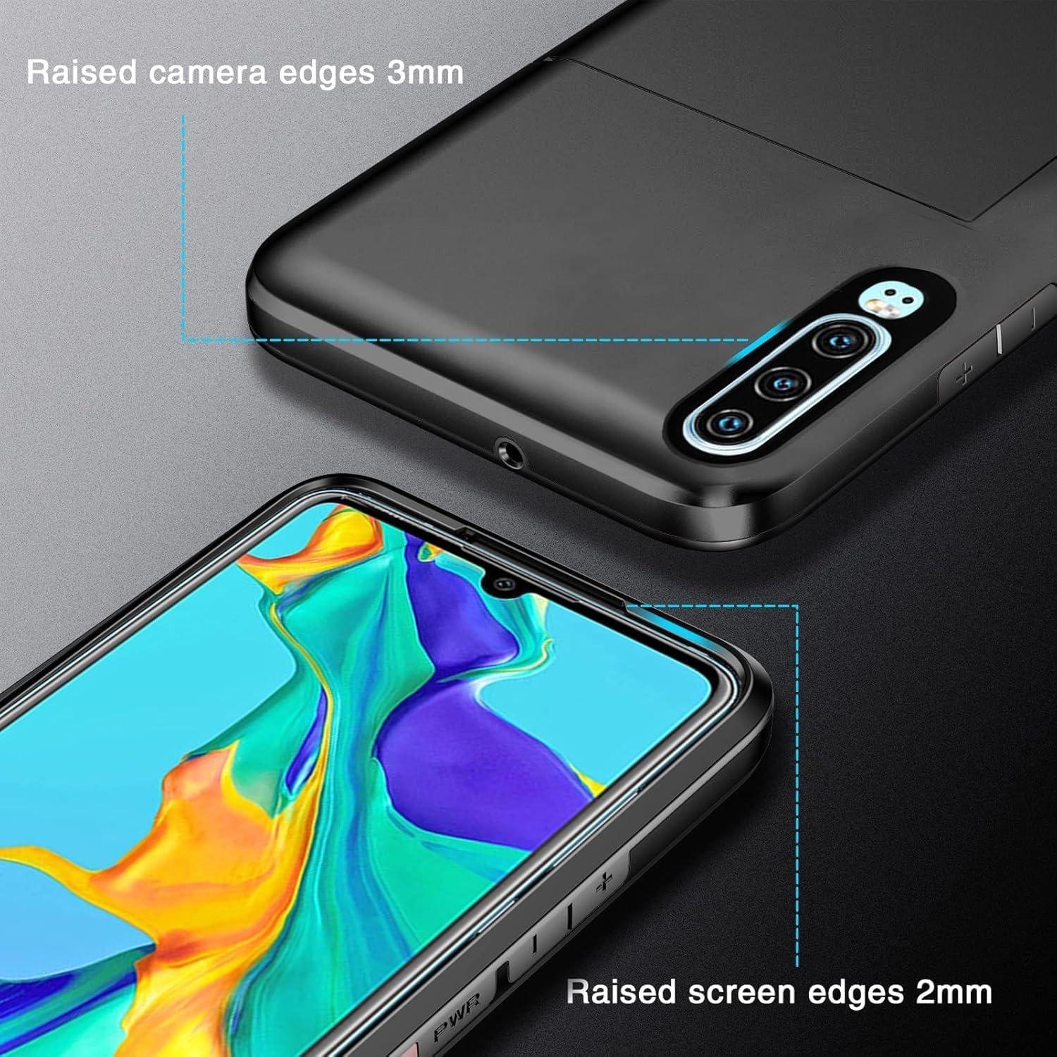 Funda de Cartera para Huawei P30 con Soporte para Tarjetas Negra