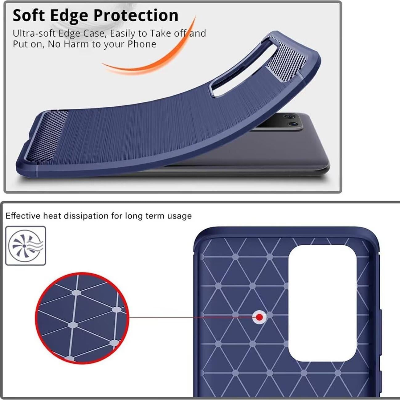 Funda Huawei P40 TPU Fibra de Carbono Azul Marino 6.1"