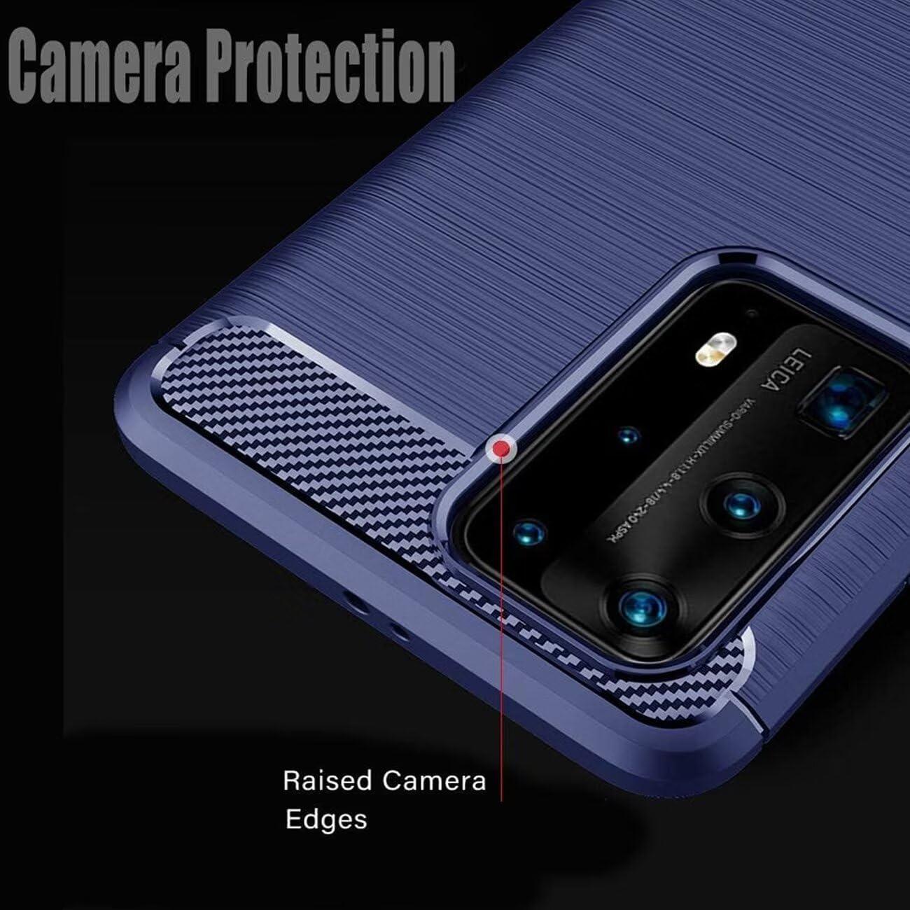 Funda Huawei P40 TPU Fibra de Carbono Azul Marino 6.1"
