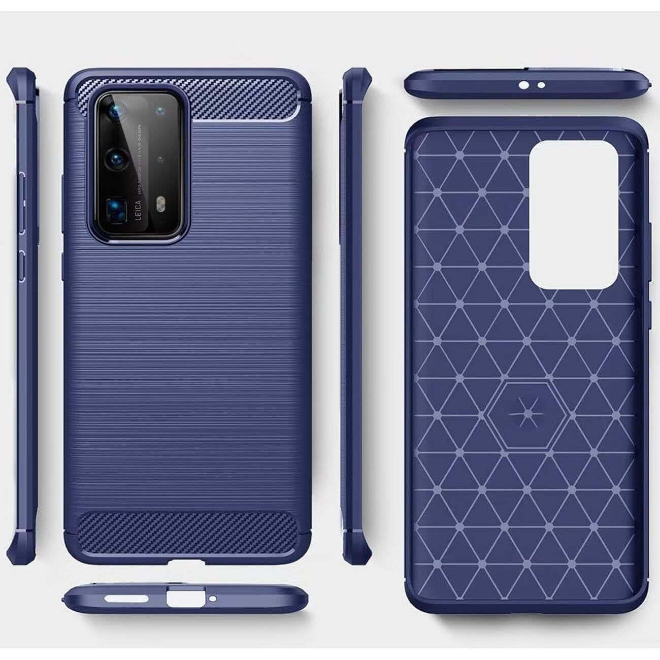 Funda Huawei P40 TPU Fibra de Carbono Azul Marino 6.1"