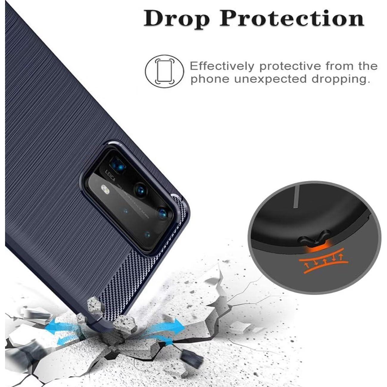 Funda Huawei P40 TPU Fibra de Carbono Azul Marino 6.1"