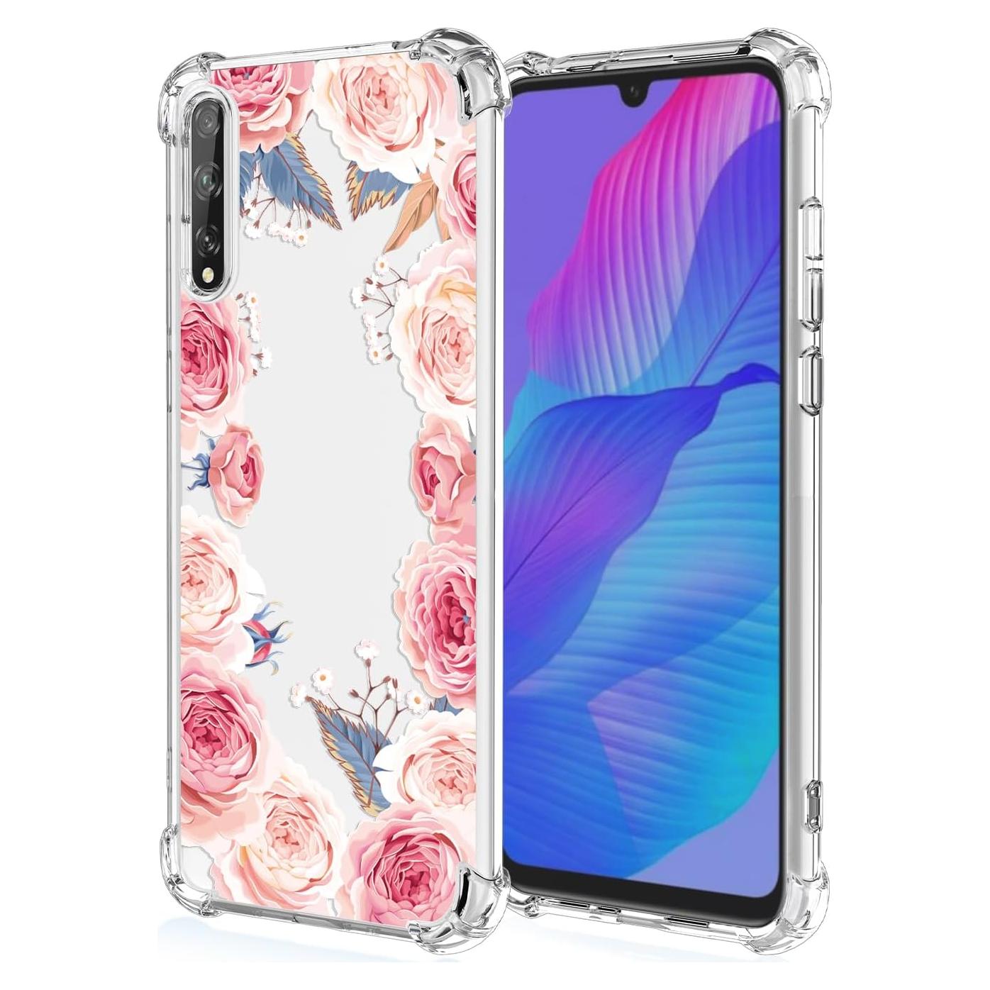 Funda TPU Floral Rosa para Huawei Y8P - Protección Antigolpes