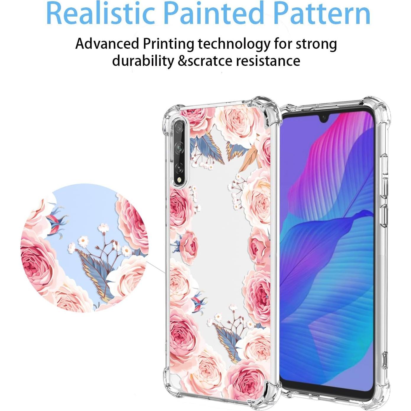 Funda TPU Floral Rosa para Huawei Y8P - Protección Antigolpes
