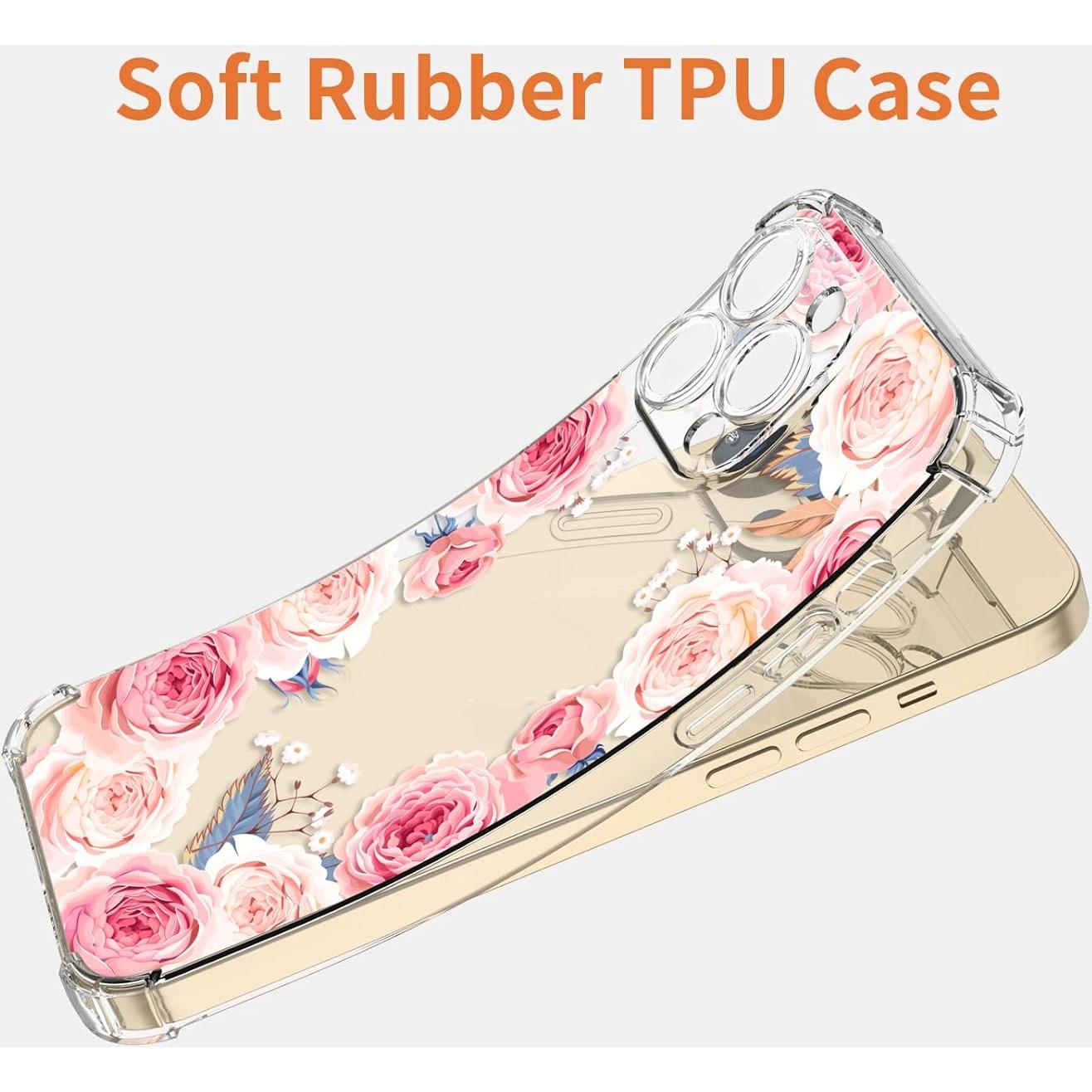 Funda TPU Floral Rosa para Huawei Y8P - Protección Antigolpes