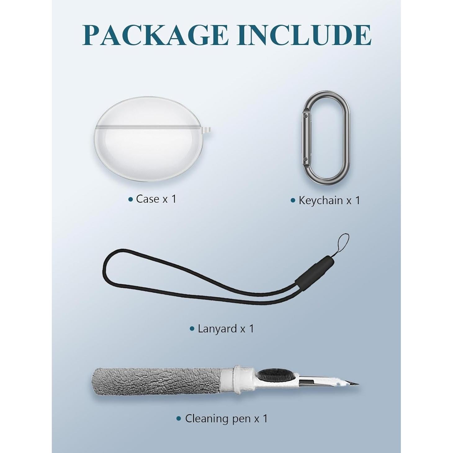 Funda TPU Clara para Huawei FreeBuds 6i con Mosquetón