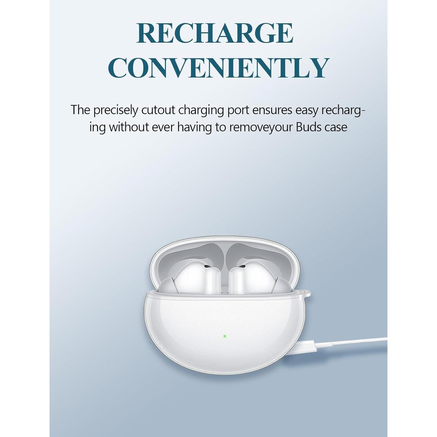 Funda TPU Clara para Huawei FreeBuds 6i con Mosquetón