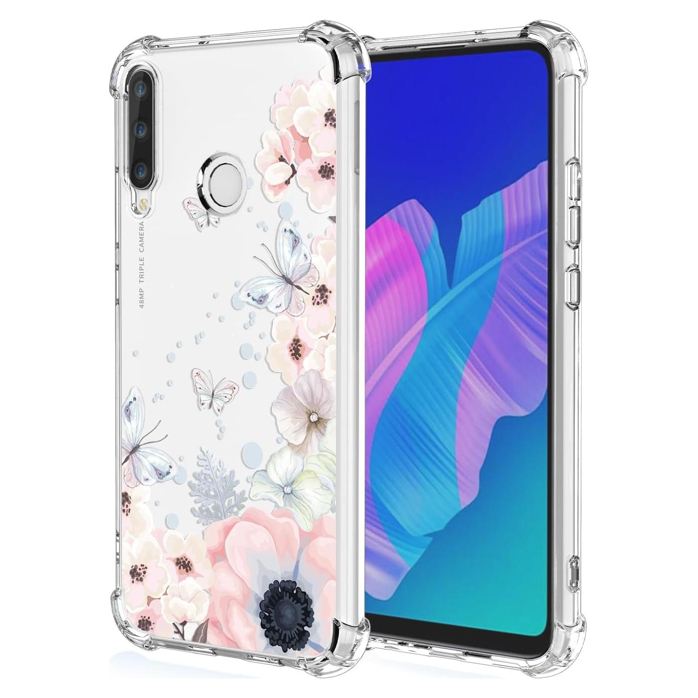 Funda TPU Transparente Floral para Huawei Y7P 2020 y P40 LITE E