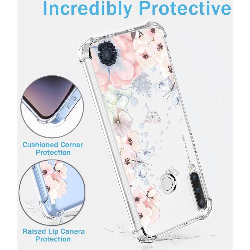 Funda TPU Transparente Floral para Huawei Y7P 2020 y P40 LITE E