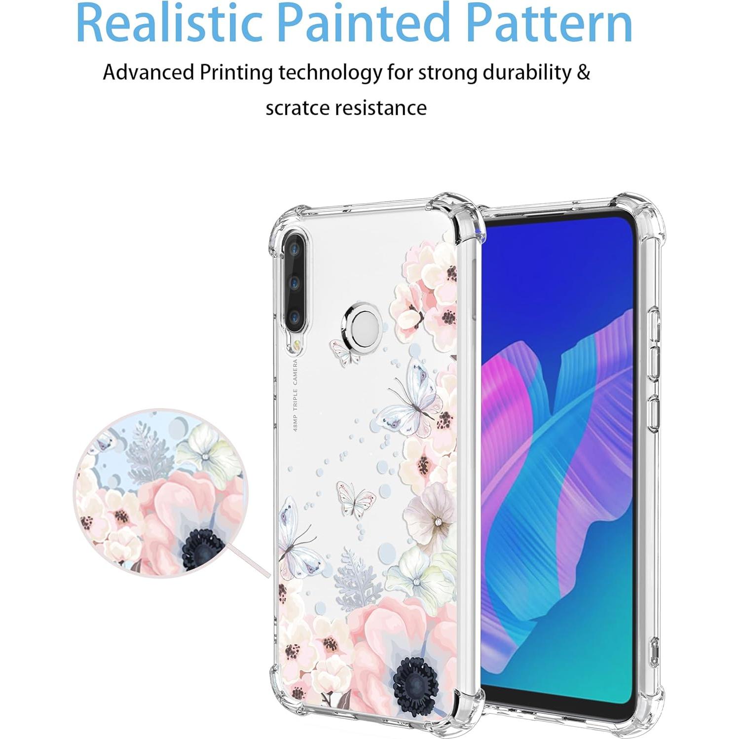 Funda TPU Transparente Floral para Huawei Y7P 2020 y P40 LITE E