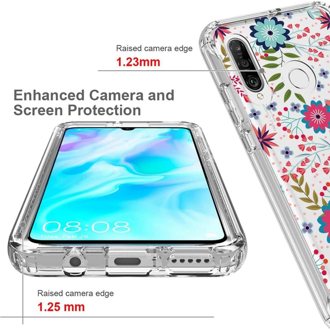 Funda Protectora Floral para Huawei P30 Lite con Protector de Pantalla