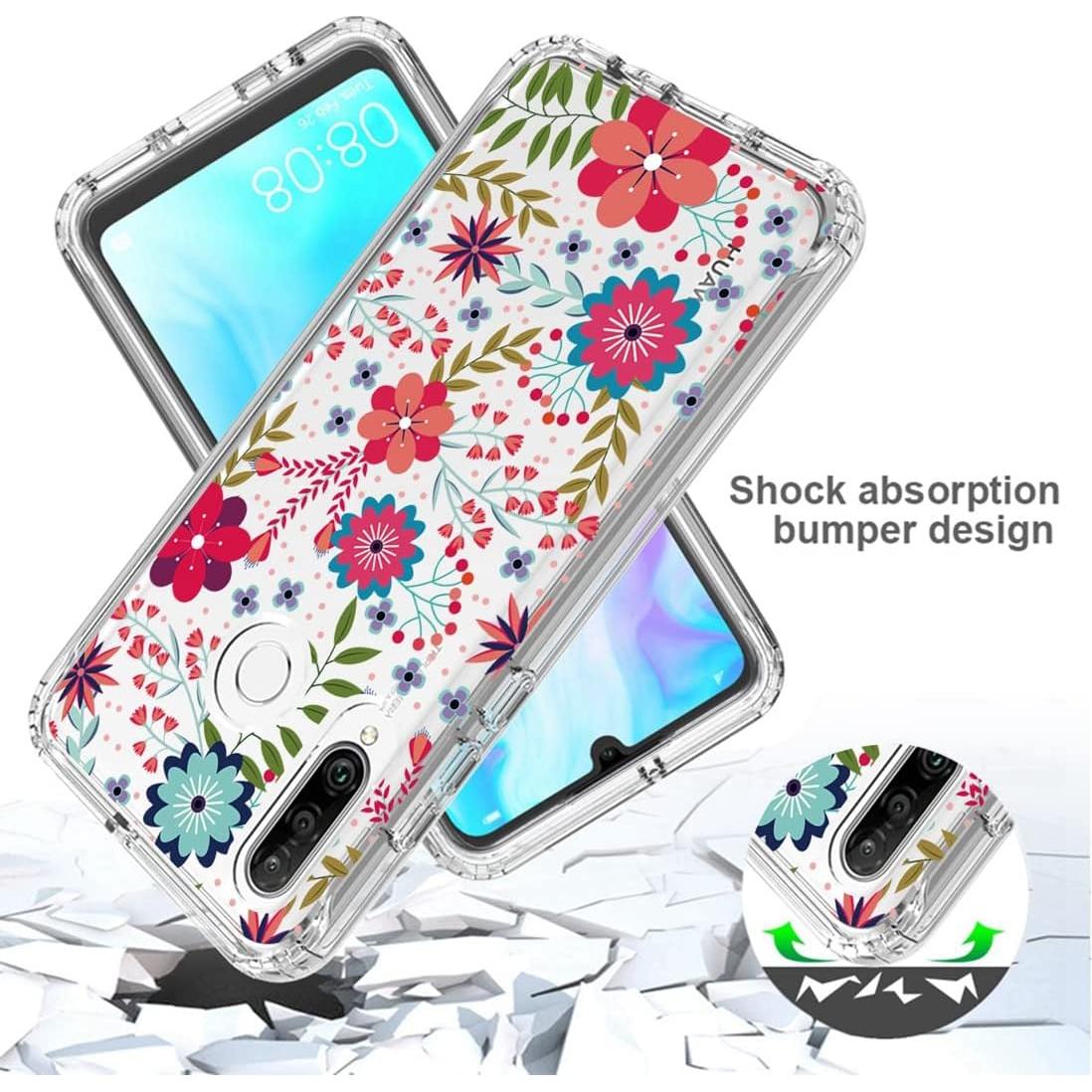 Funda Protectora Floral para Huawei P30 Lite con Protector de Pantalla