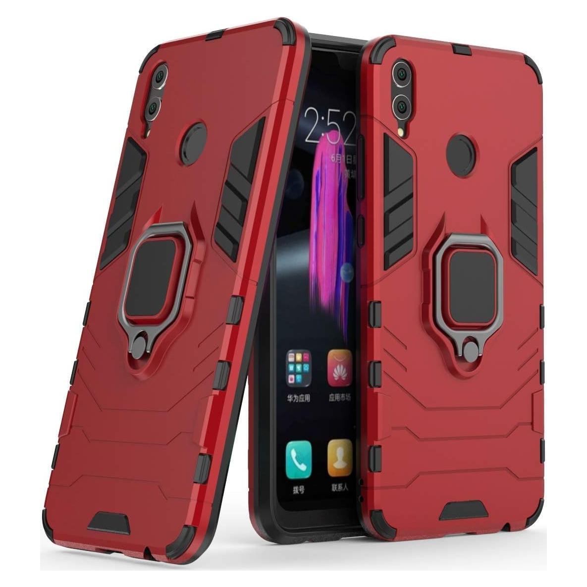 Funda Dura Honor 8X LuluMain con Soporte Magnético Rojo