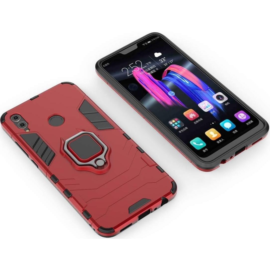Funda Dura Honor 8X LuluMain con Soporte Magnético Rojo