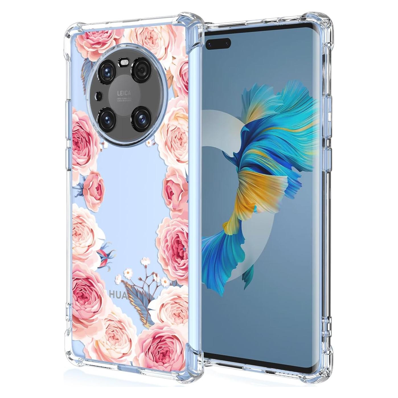 Funda TPU Huawei Mate 40 Pro Floral Rosa Antigolpes