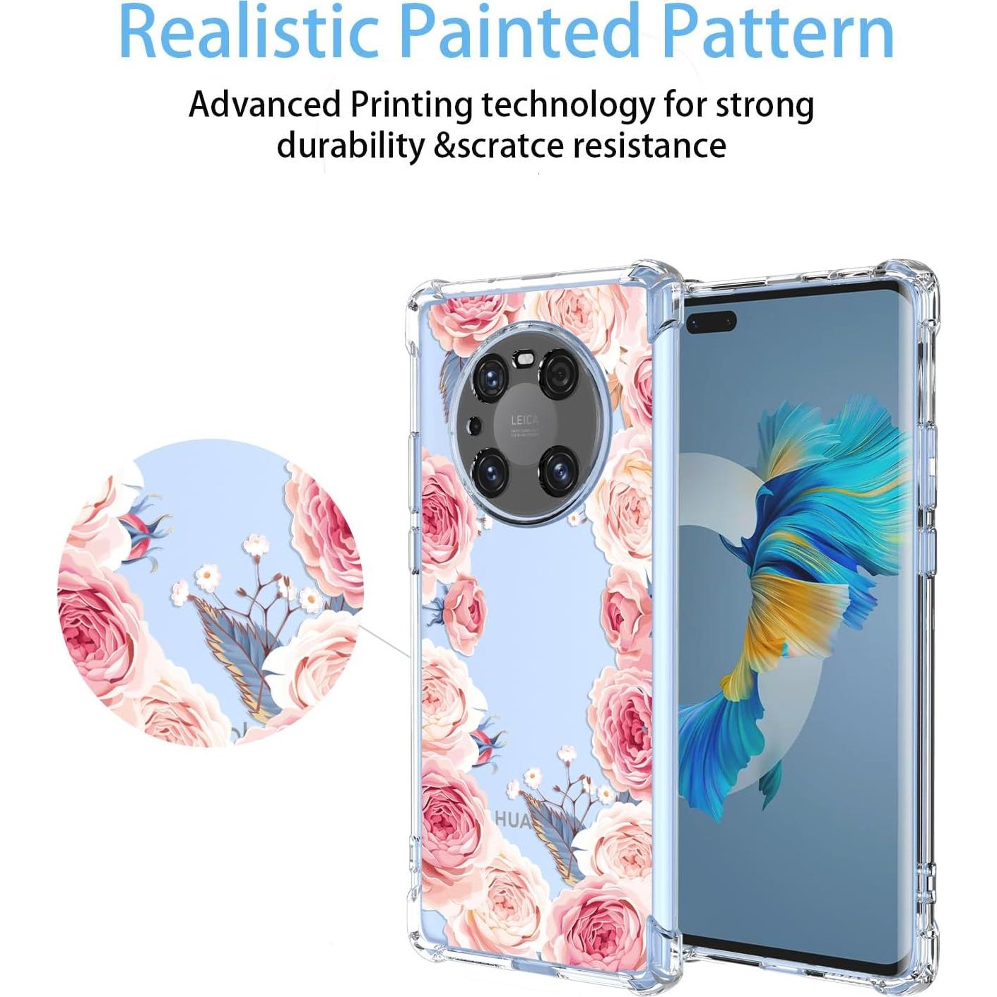 Funda TPU Huawei Mate 40 Pro Floral Rosa Antigolpes