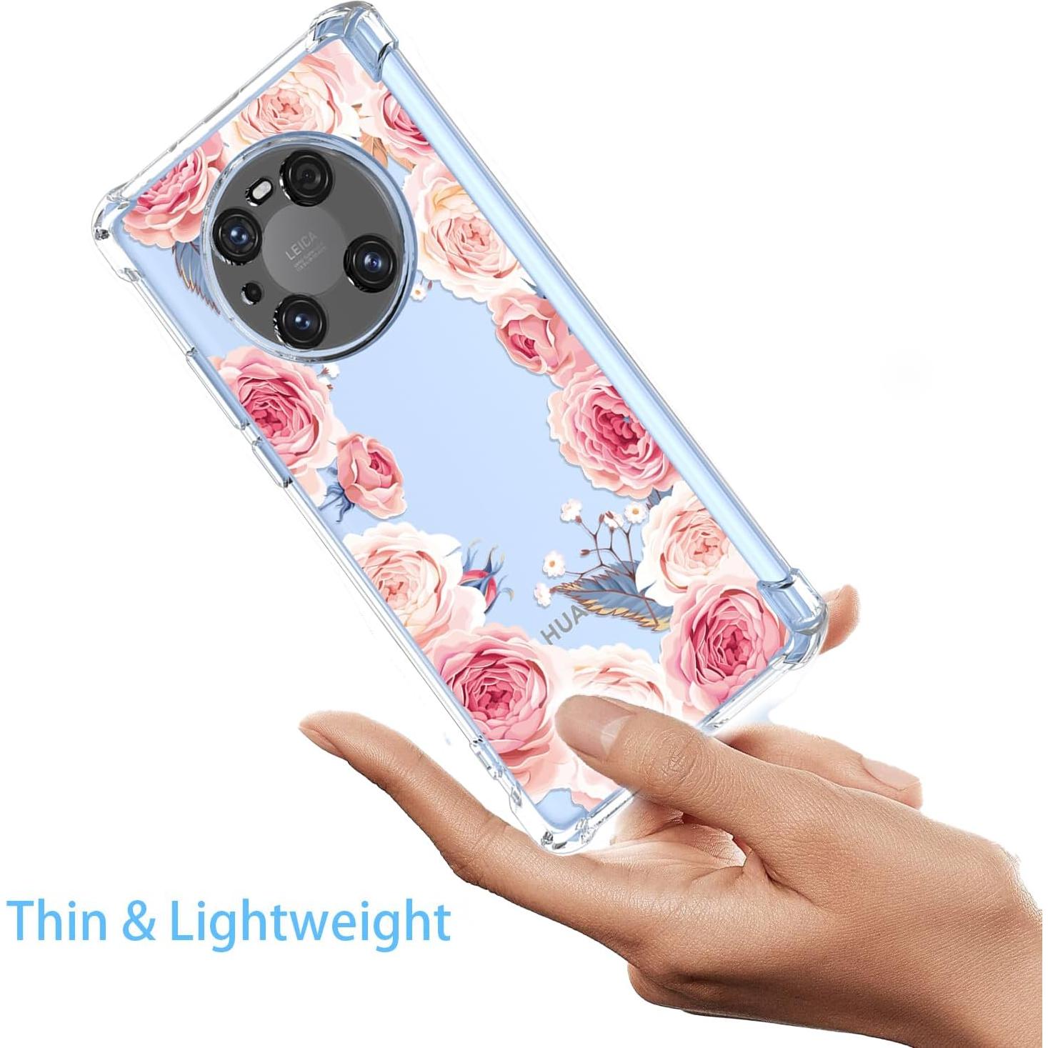 Funda TPU Huawei Mate 40 Pro Floral Rosa Antigolpes