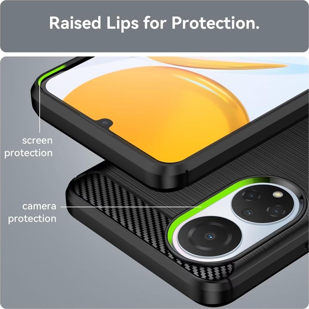 Funda Ultra Slim TPU Fibra de Carbono Honor X7 Negra