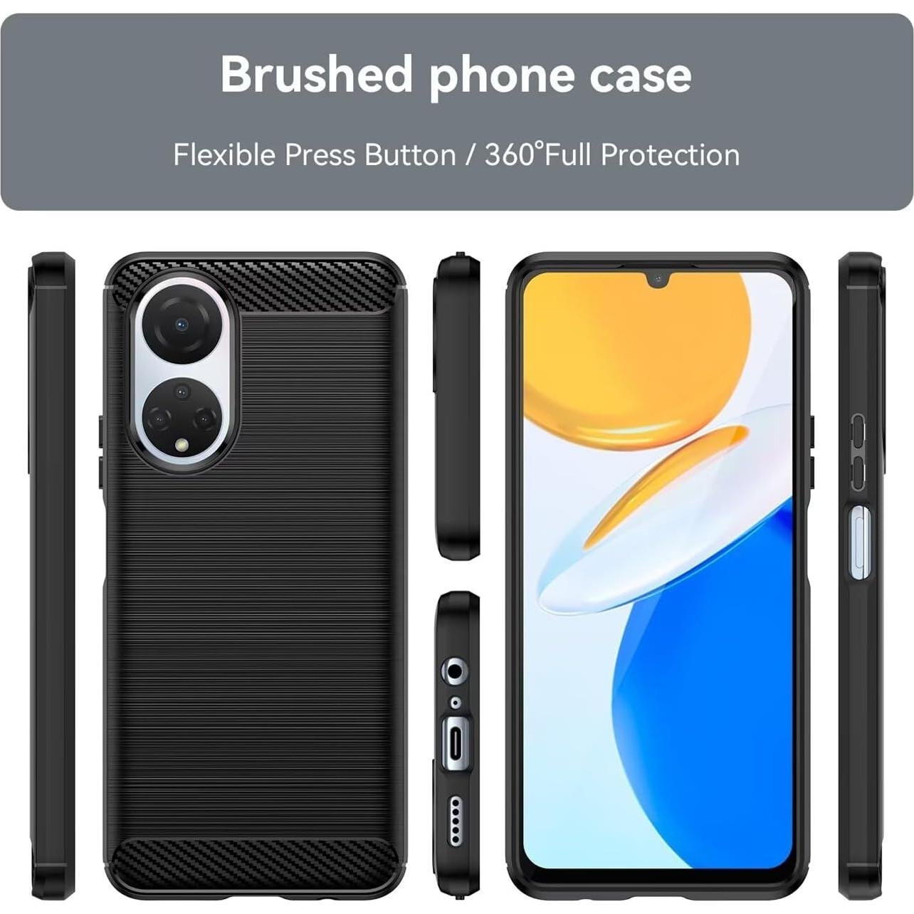 Funda Ultra Slim TPU Fibra de Carbono Honor X7 Negra