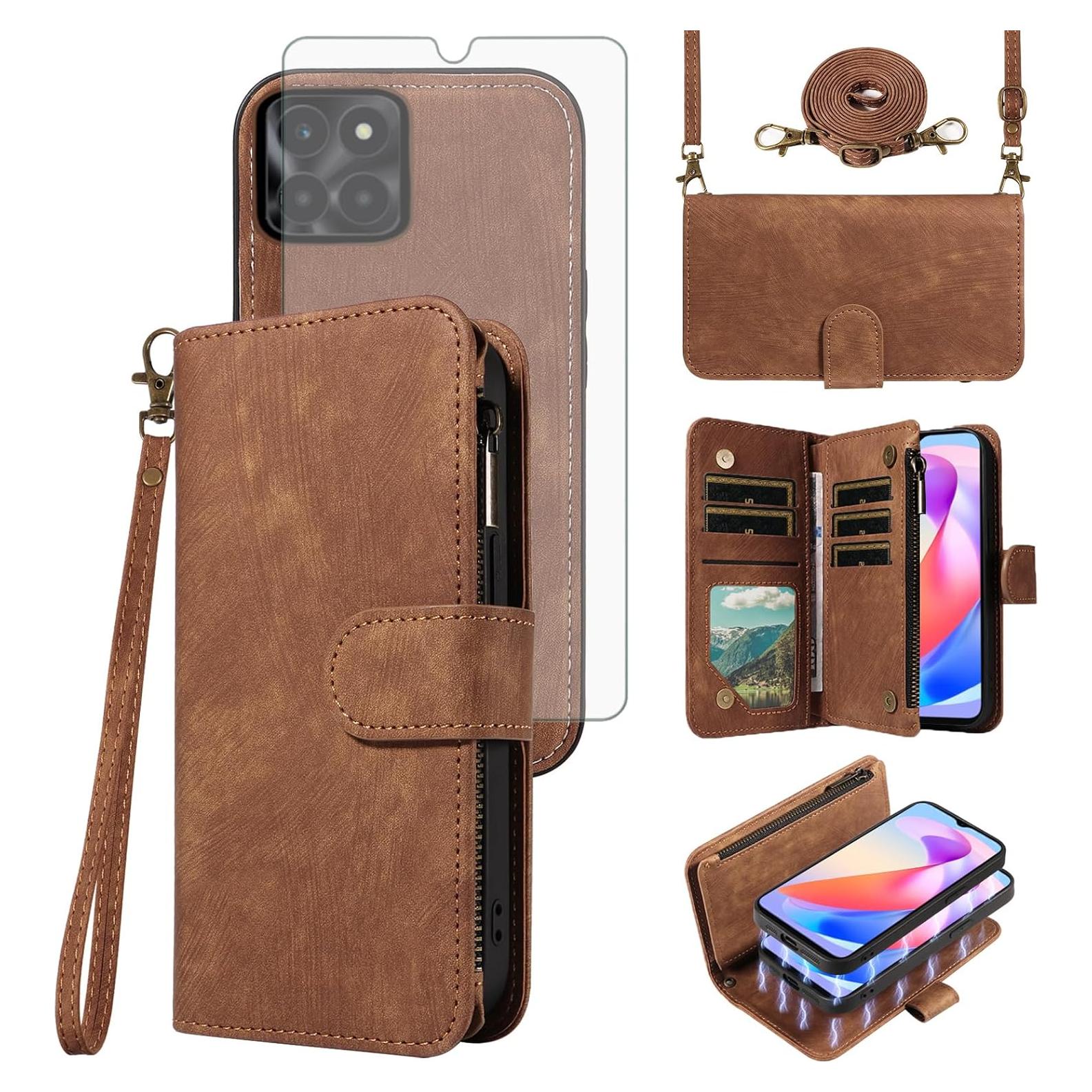 Funda Asuwish para Huawei Honor X6A con Correa y Protector