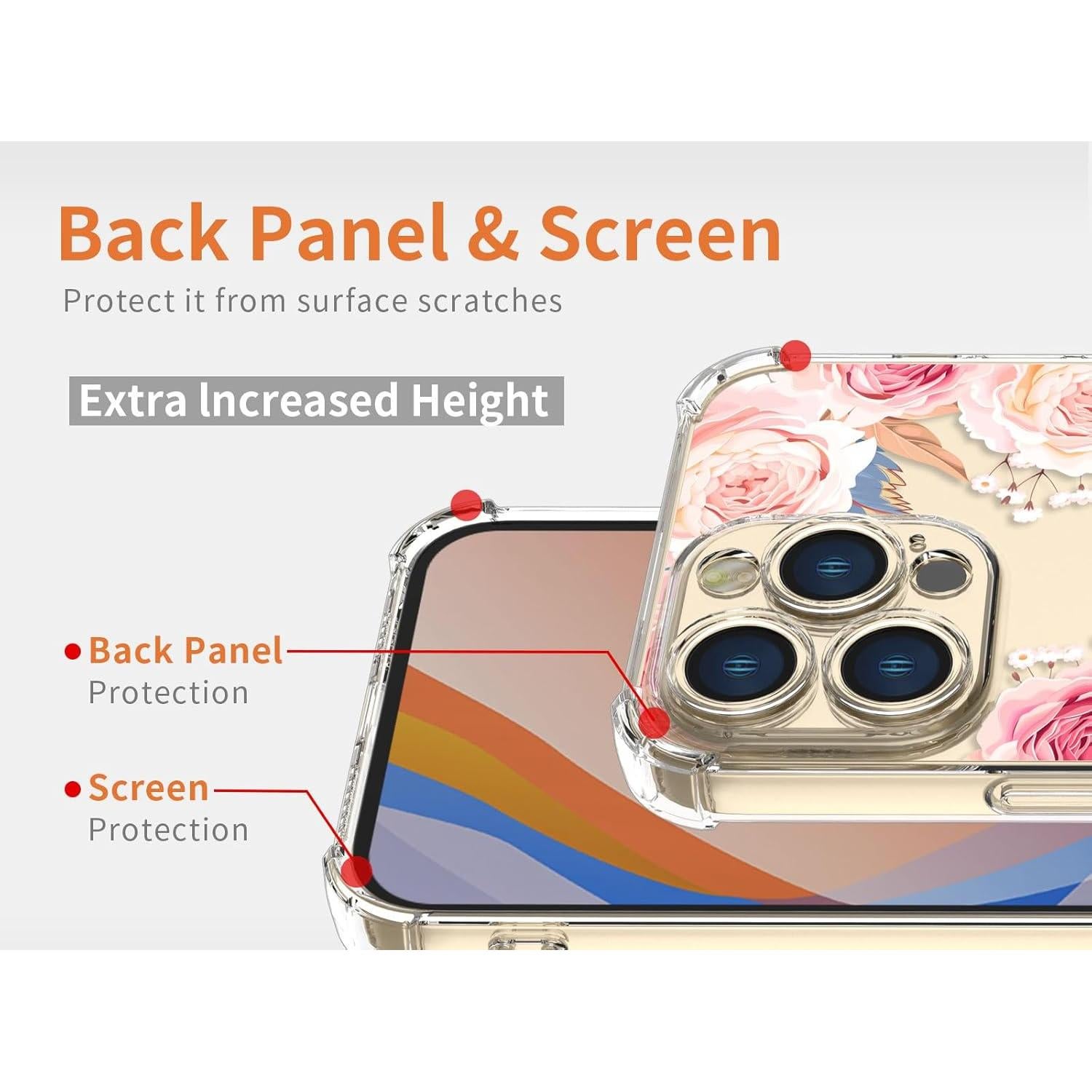 Funda TPU Floral Rosa Huawei Y6P, Protección Antigolpes