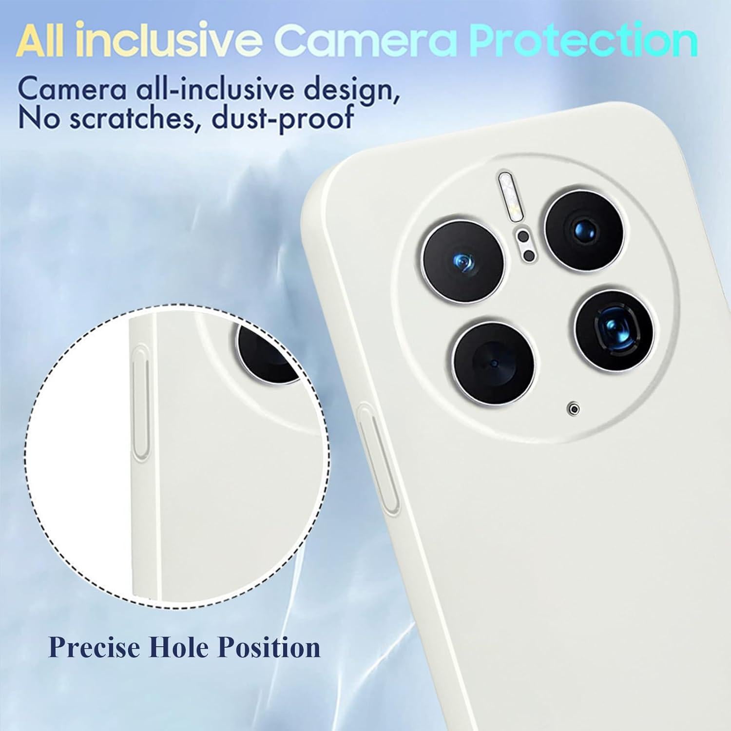 Funda delgada y resistente Kainevy para Huawei Mate 50 Pro - Blanco