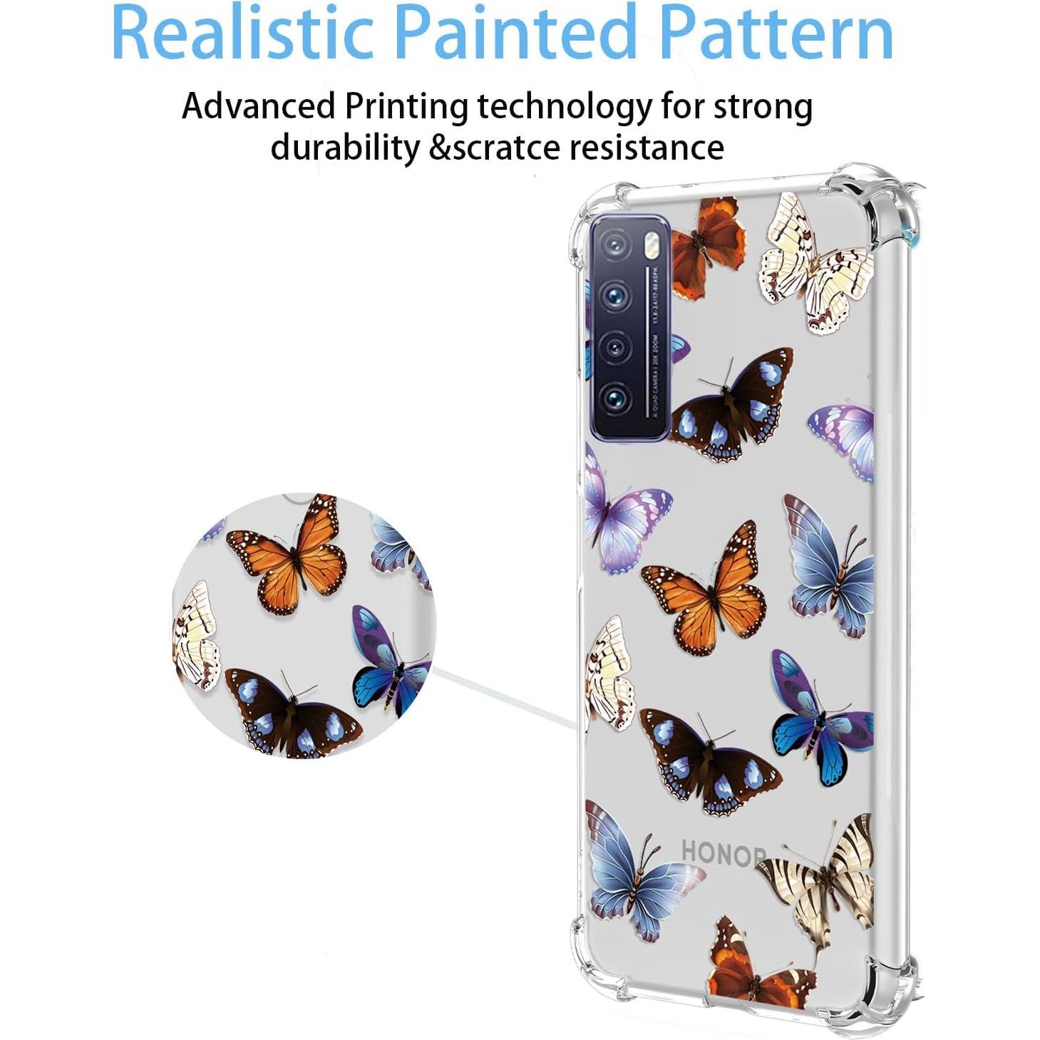 Funda TPU Huawei NOVA 7 con patrón de flores y mariposas